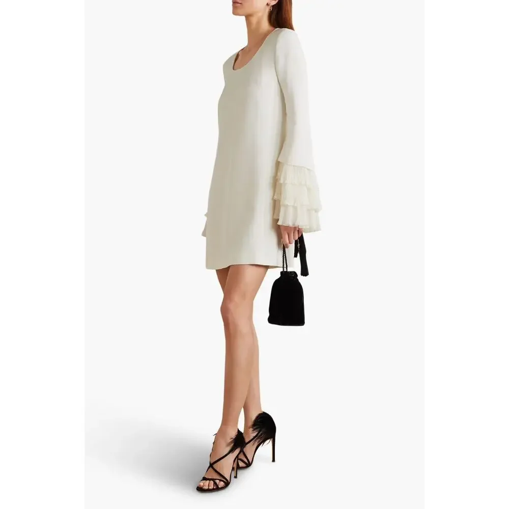 Giambattista Valli Ruffled Plissé-Silk And Cady Mini Dress 42 IT 6 US - Picture 1 of 9